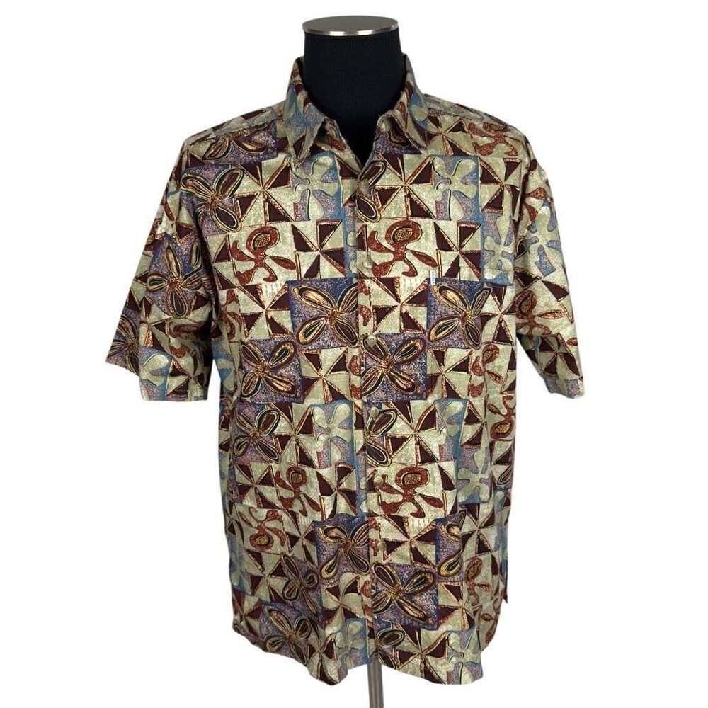 Kahala 100% Cotton‎ Novelty Short Sleeve Hawaiian Shirt - Men’s L